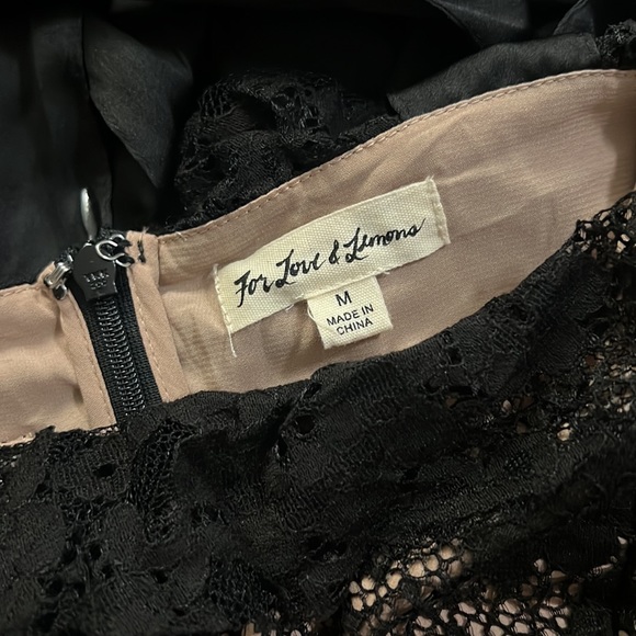 For Love & Lemons Fabienne Lace Slit Embellished Tie Sleeve Mini Dress - Picture 5 of 6